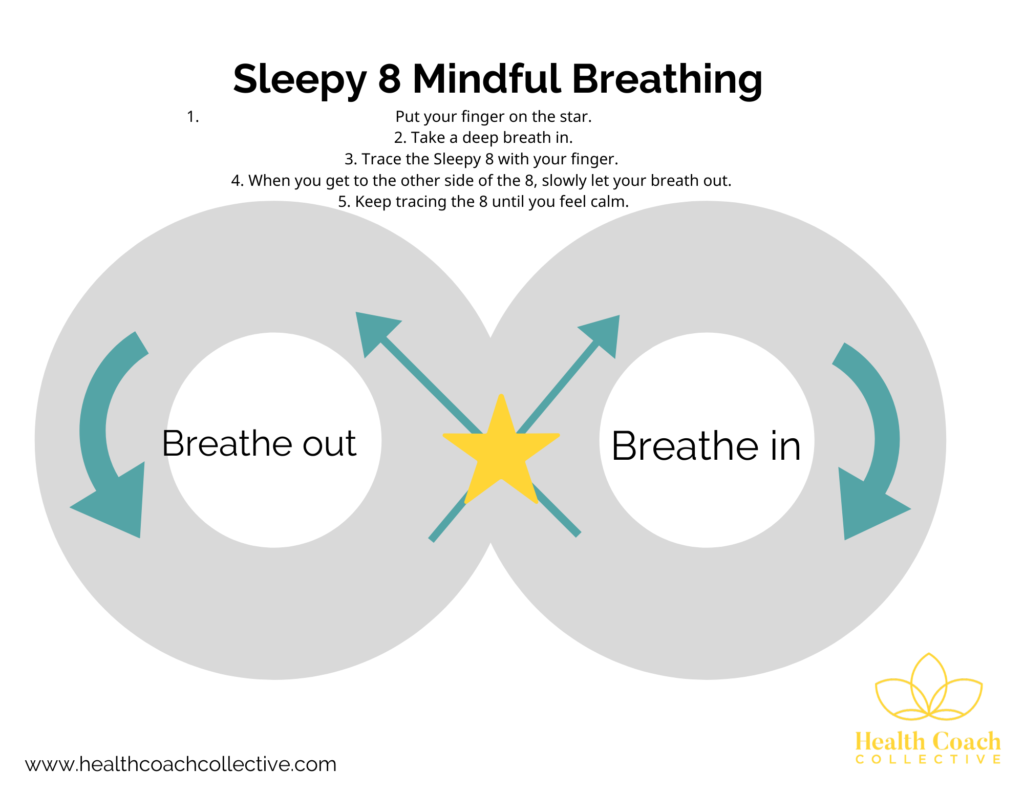 Health Coach Collective.com Sleepy 8 Mindful Breathing Guide for Kids
